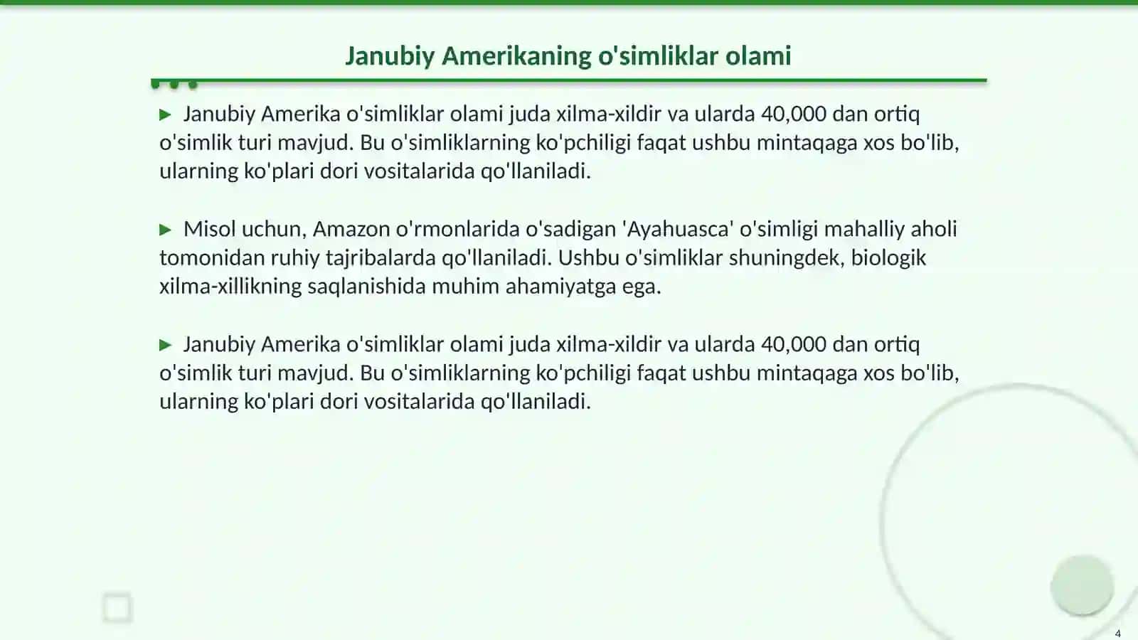 Janubiy Amerikaning asosiy tuproklari, oʻsimliklari va hayvonot dunyosi 4