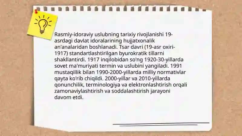 Rasmiy-idoraviy uslub va uning uslubiy xususiyatlari 4