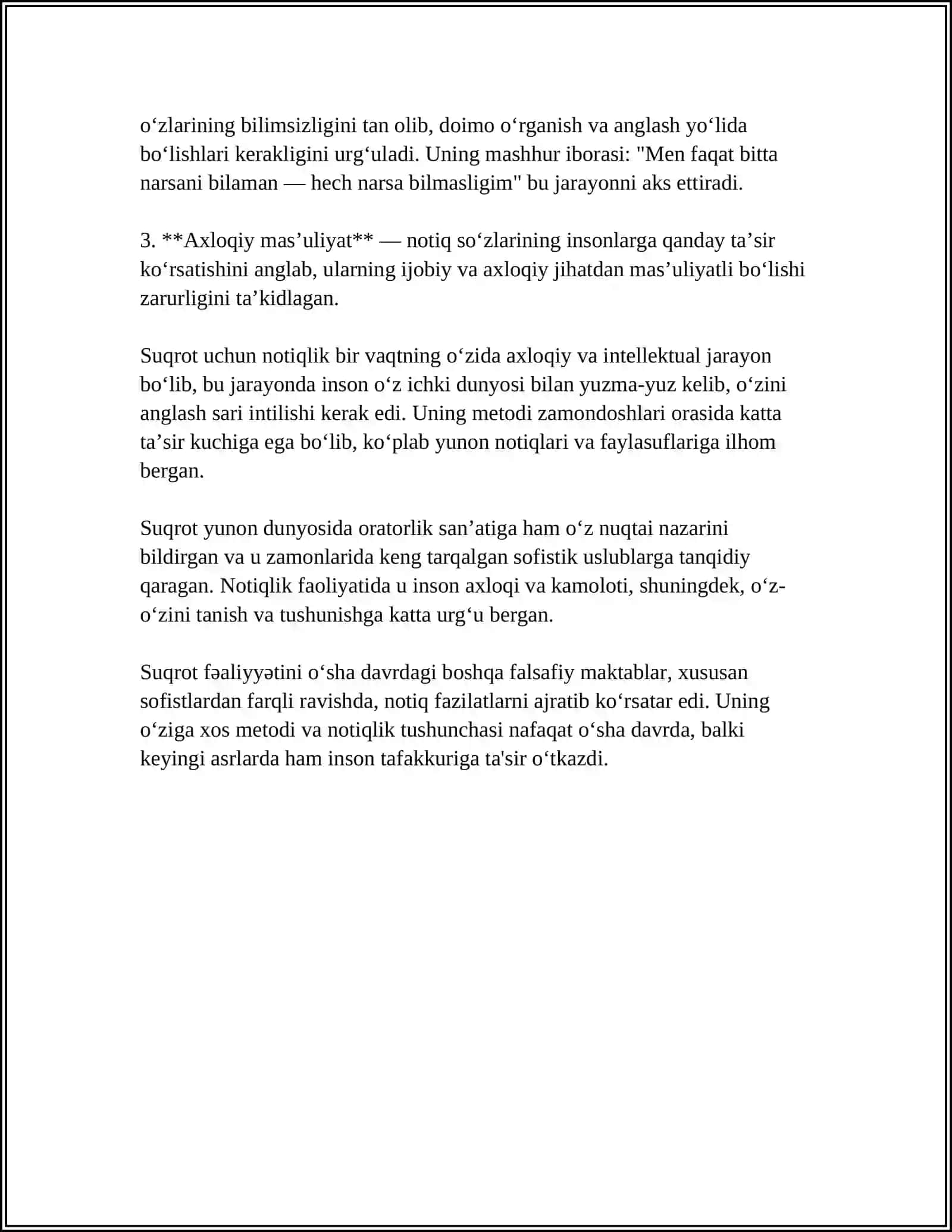 SUQROTNING NOTIQLIK SANʼATI HAQIDAGI QARASHLARI 4