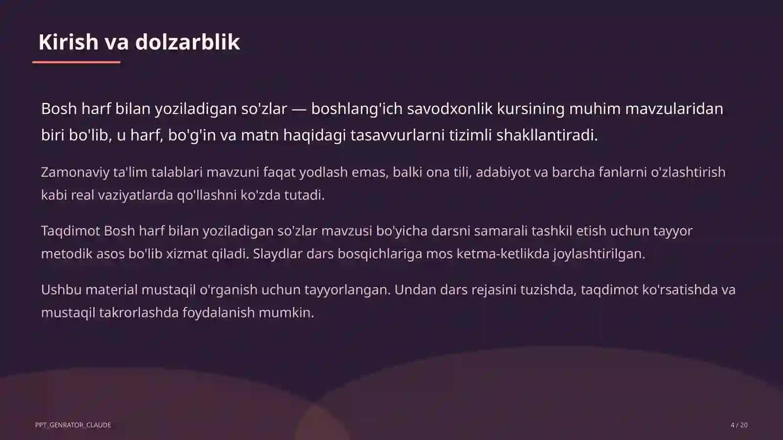 Bosh harf bilan yoziladigan so'zlar (2-sinf) 4