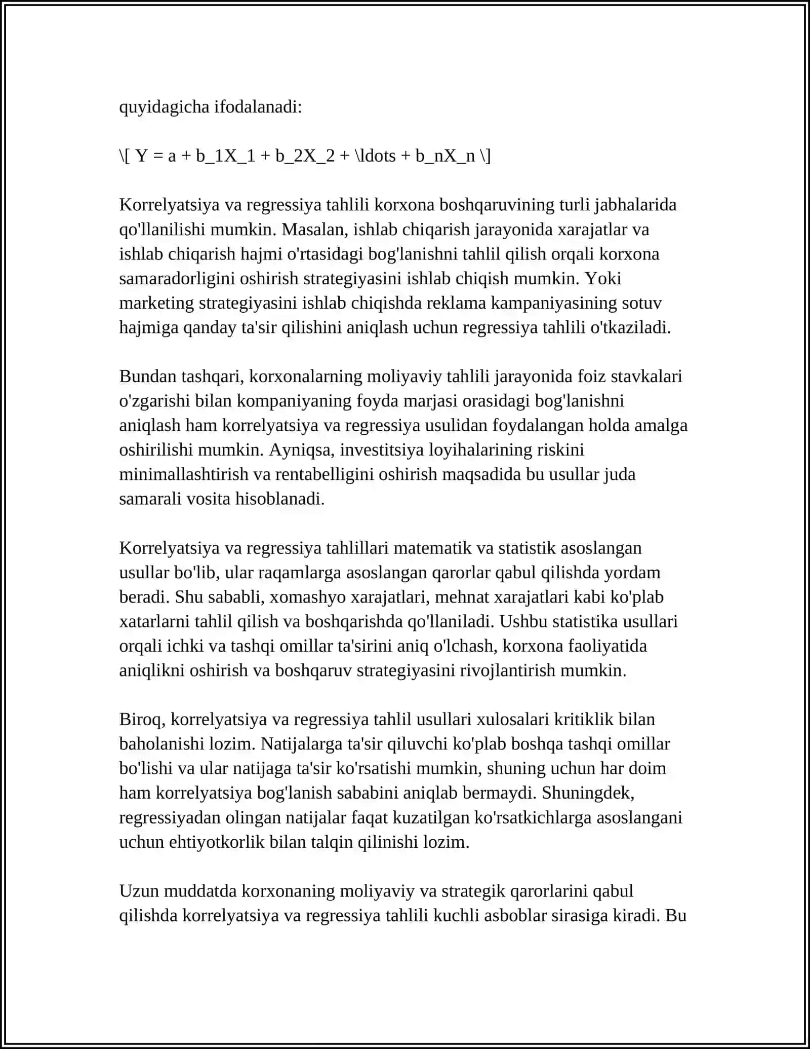 KORXONANING KORRELYATSIYA VA REGRETSIYA USULI 4