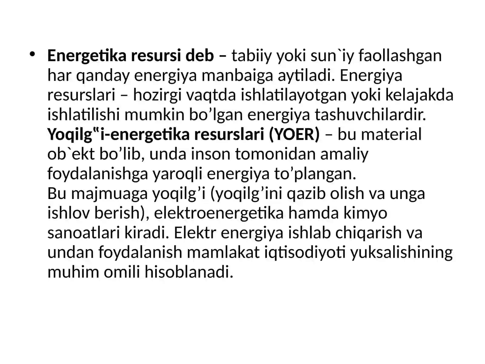 Energetika zaxiralaridan foydalanish jarayonlari 4