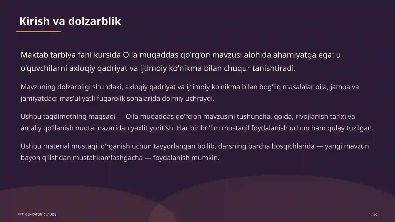 Oila muqaddas qo'rg'on (5-sinf) 4