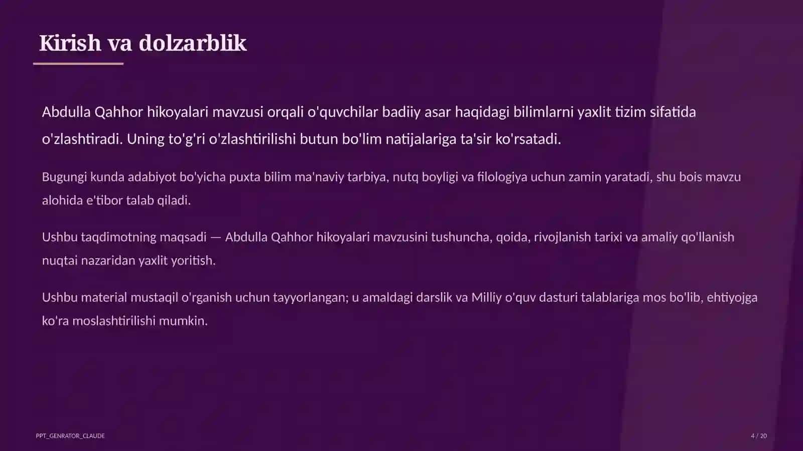 Abdulla Qahhor hikoyalari (8-sinf) 4