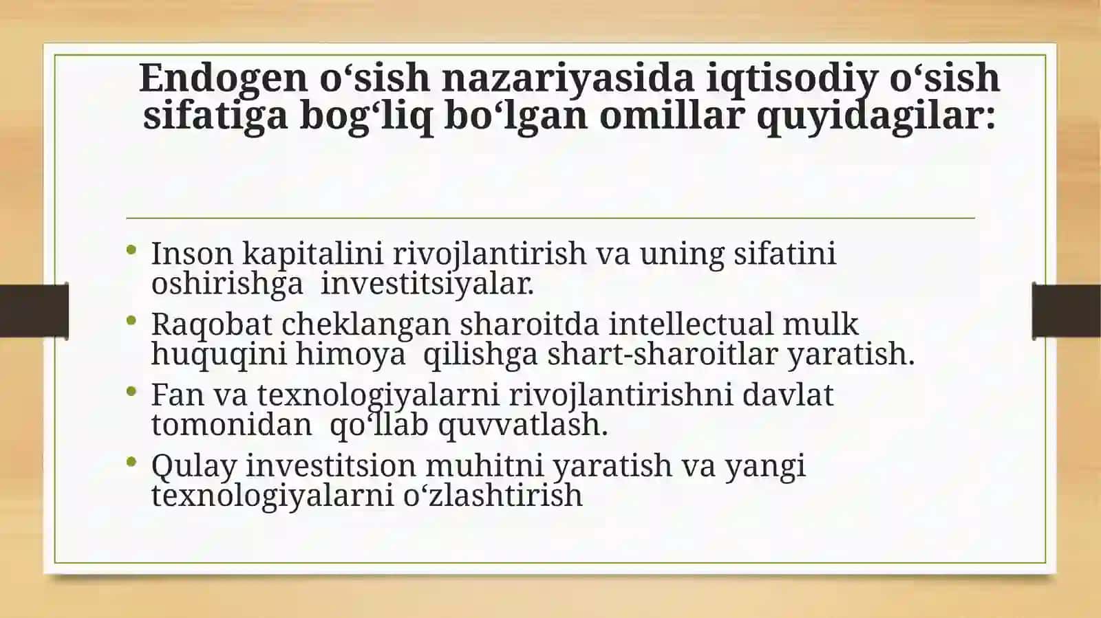 Endogen o‘sish nazariyasi va kapital jamg‘arishga ta’siri 4