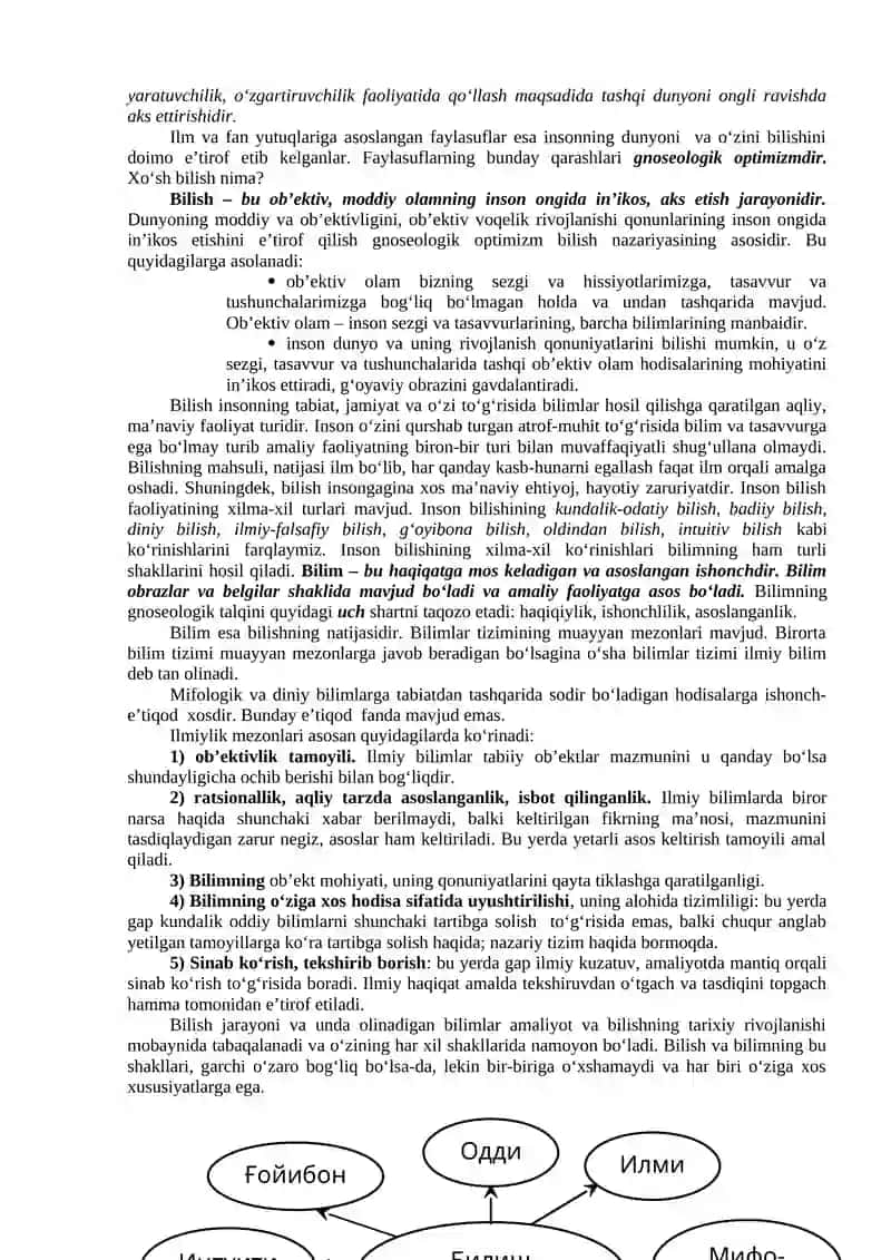 Bilish falsafasi (Gnoseologiya) 4