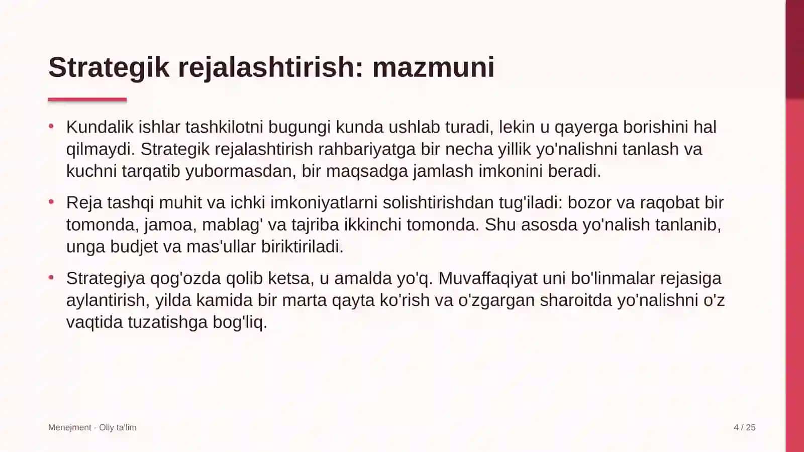 Davlat korxonalarida strategik rejalashtirish 4