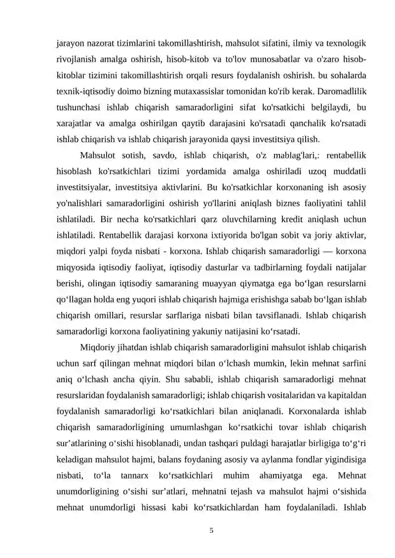 KORXONA RENTABELLIGINI ANIQLOVCHI OMILLARNI PANEL MA’LUMOTLAR TAHLILI ORQALI BAHOLASH 4