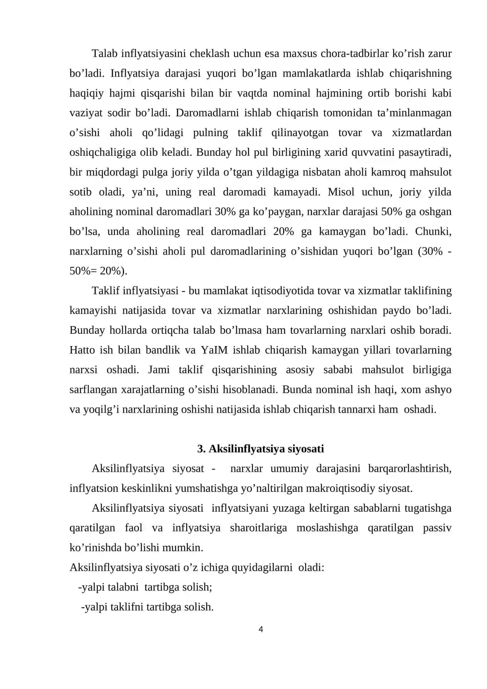 Inflyatsiya va aksilinflyatsiya siyosati 4