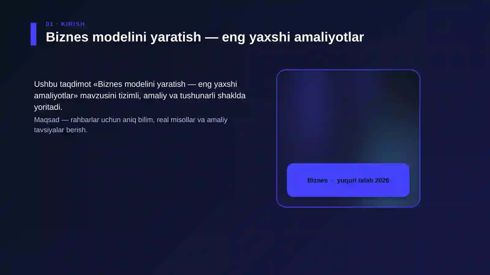 Biznes modelini yaratish — eng yaxshi amaliyotlar 4