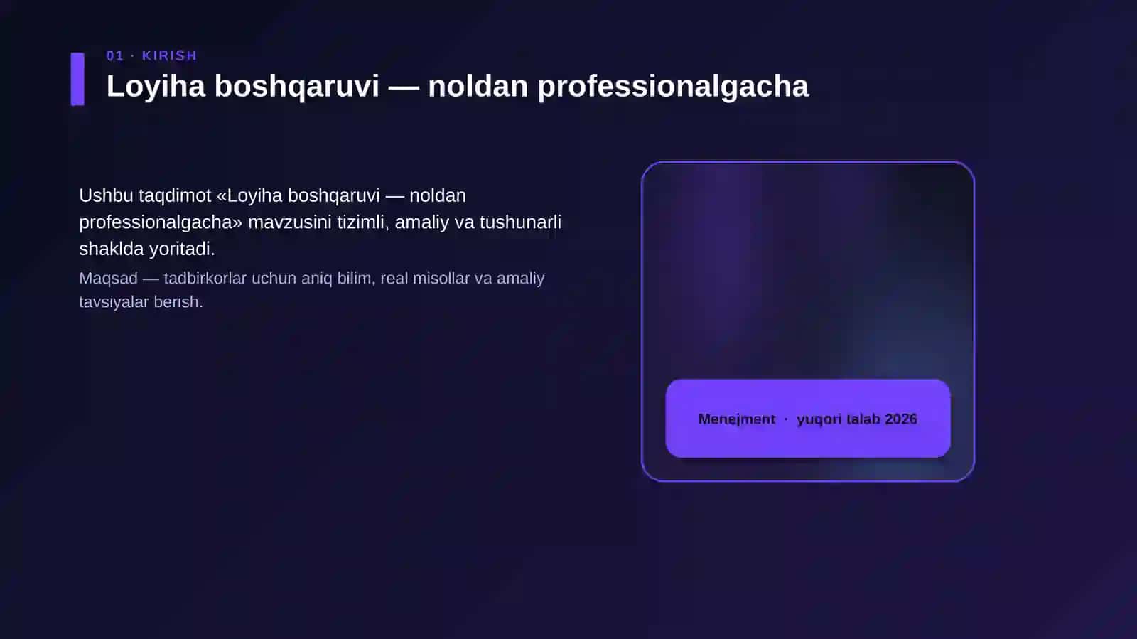 Loyiha boshqaruvi — noldan professionalgacha 4