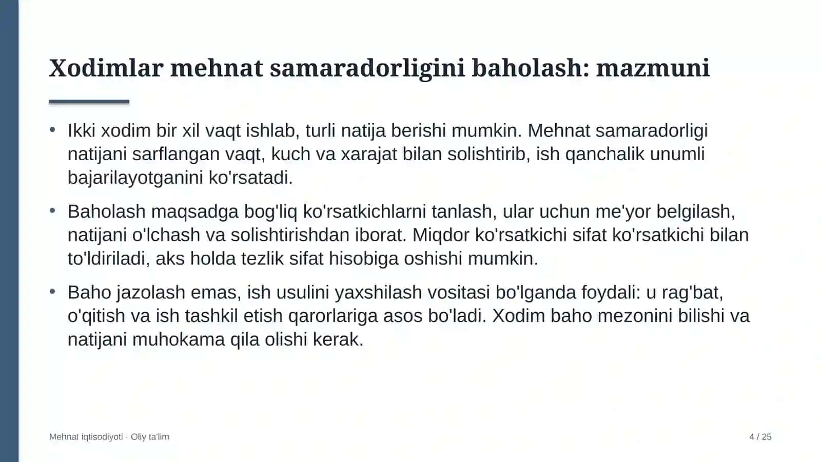 Davlat banklarida xodimlar mehnat samaradorligini baholash 4