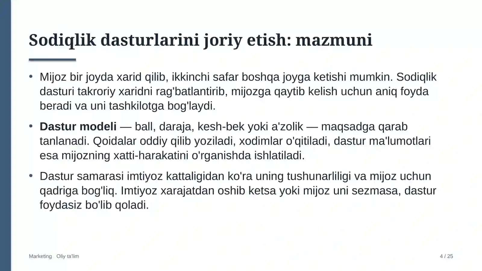 metropolitenda sodiqlik dasturlarini joriy etish 9249 4