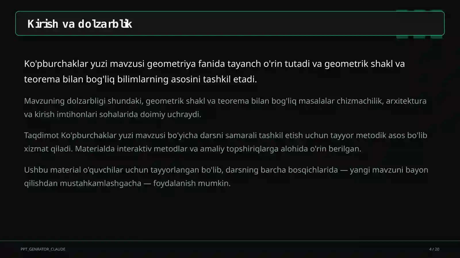 Ko'pburchaklar yuzi (8-sinf) 4