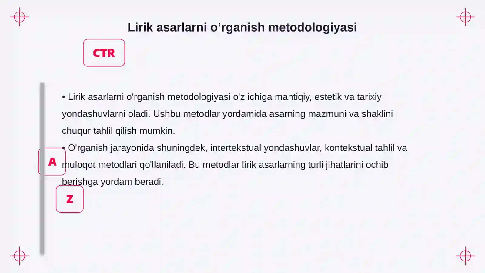 Lirik asarlarni o‘rganish va tahlil qilish usullari 4