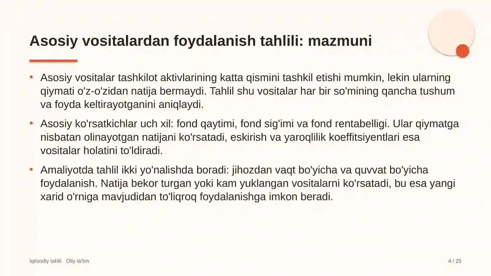 davlat universitetlarida asosiy vositalardan foydalanish samaradorligi tahlili 9454 4