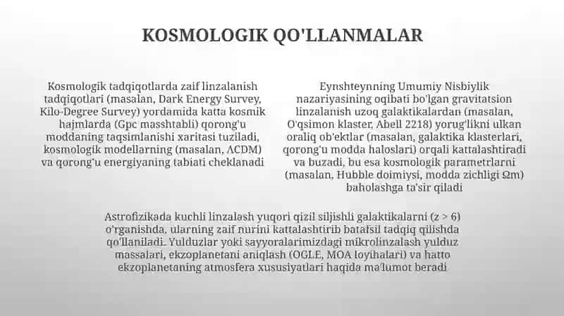 Gravitatsion Linsalar Asoslari 4
