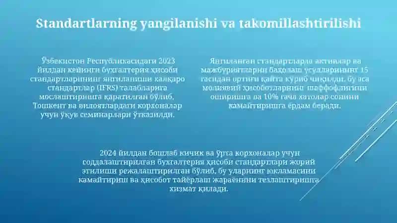 O‘zbekiston Respublikasida milliy buxgalteriya hisobi standartlari va uni amaliyotga tadbiq etish 4