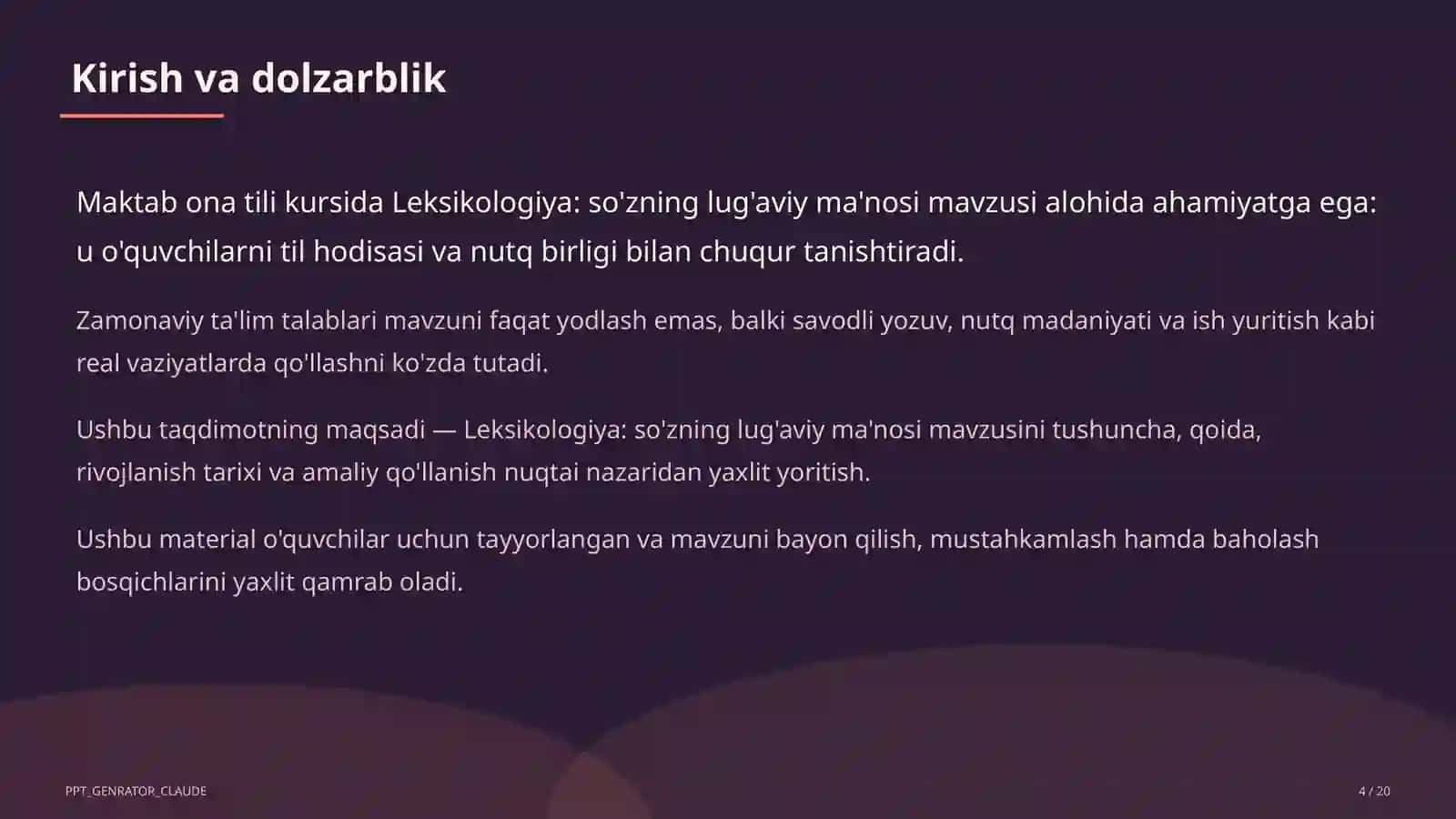 Leksikologiya: so'zning lug'aviy ma'nosi (5-sinf) 4