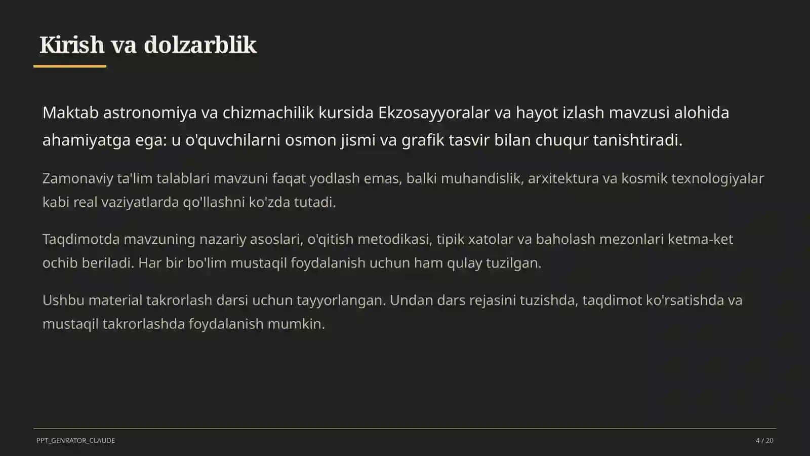 Ekzosayyoralar va hayot izlash (11-sinf) 4