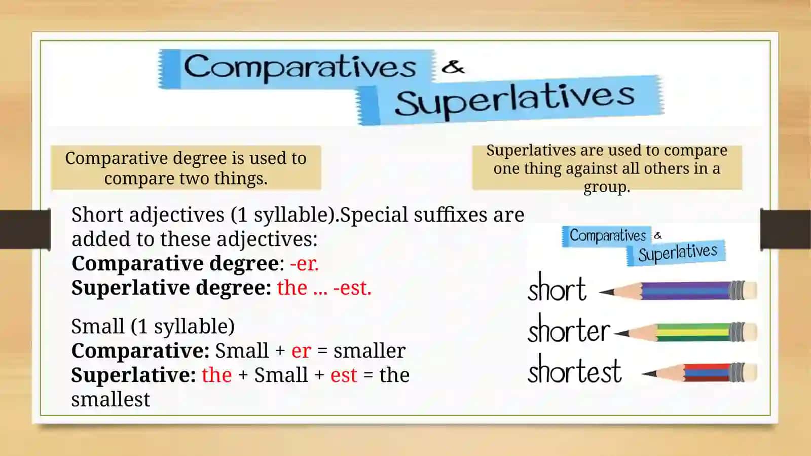Grammar: Comparative and Superlative (adjectives) 4