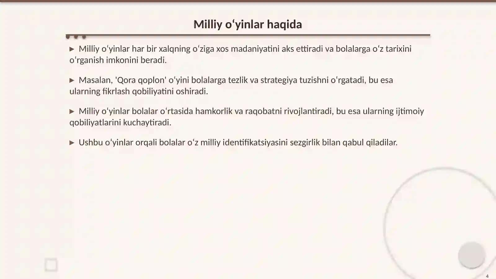 Katta yoshdagi bolalarga milliy va harakatli o‘yinlarni o‘rgatish 4