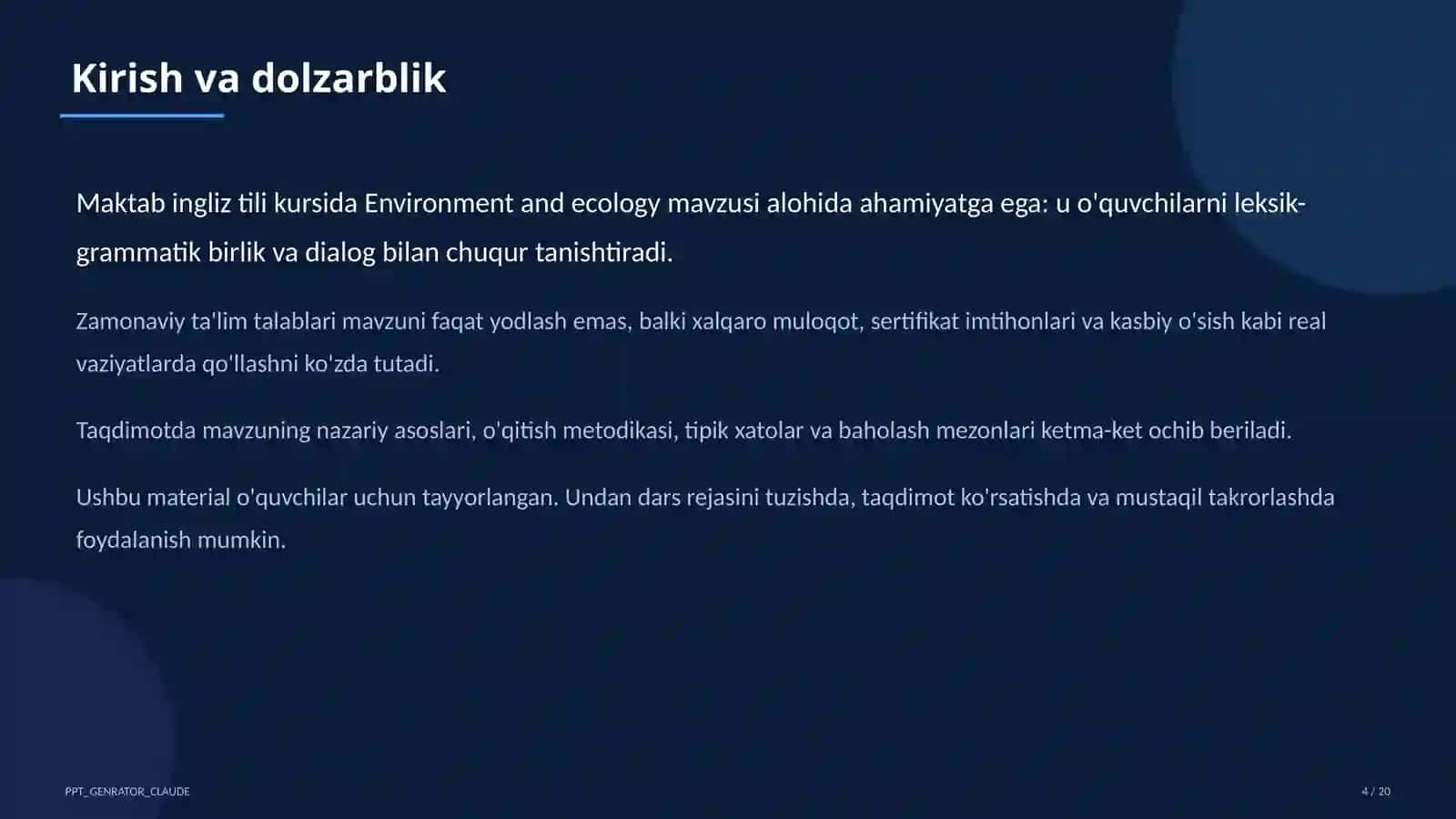 Environment va ekologiya (9-sinf) 4