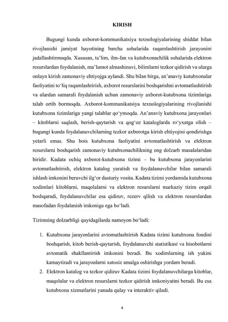 “Kadata” ochiq axborot-kutubxona tizimi 4