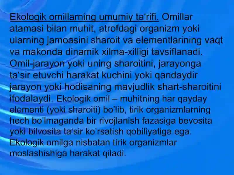 Ekologikomillar.Abiotikomillar 4