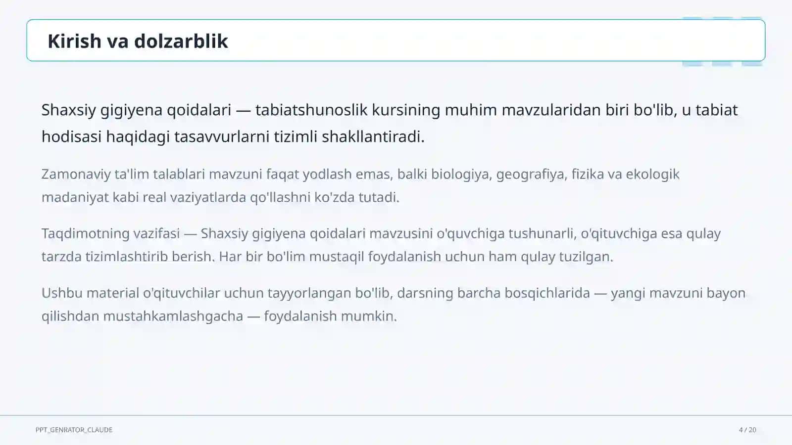 Shaxsiy gigiyena qoidalari (1-sinf) 4