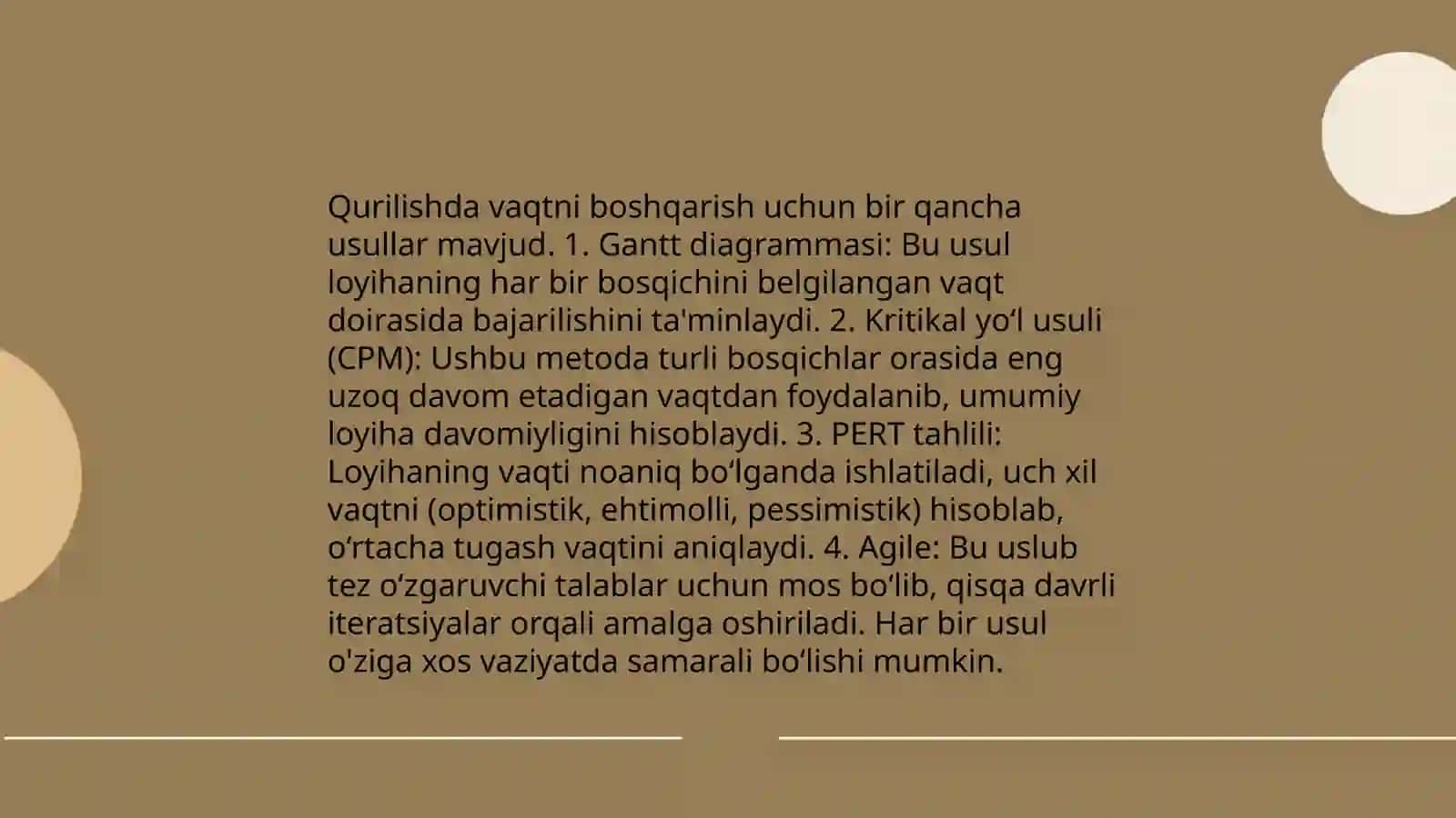 Qurilishda vaqt omili 4