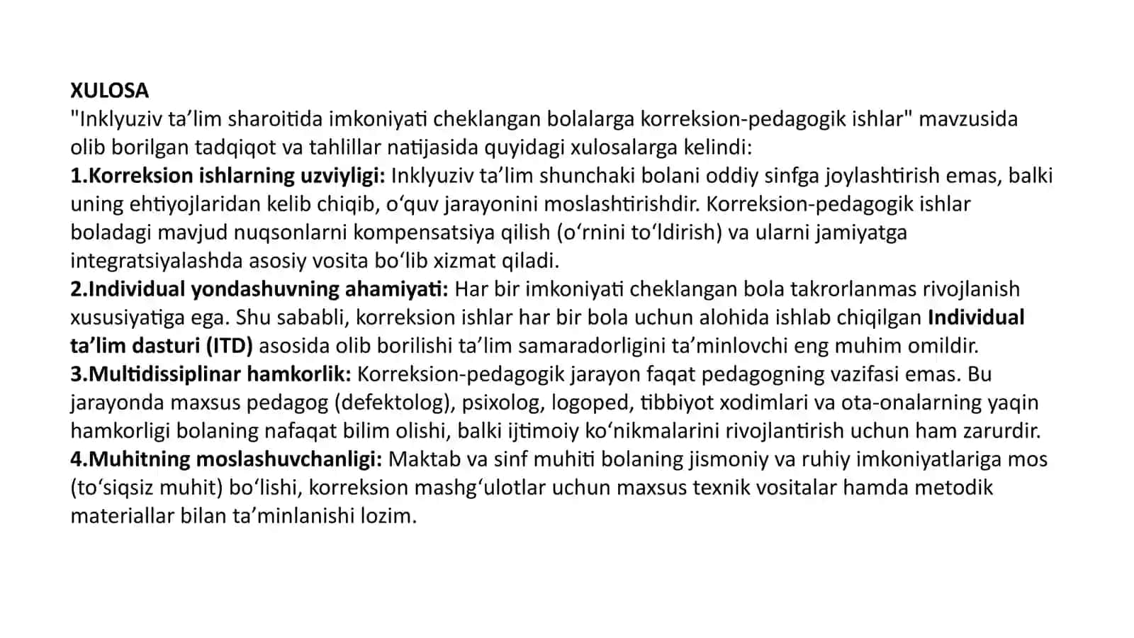 Inklyuziv ta'lim sharoitida imkoniyati cheklangan bolalarga korreksion-pedagogik ishlar 4