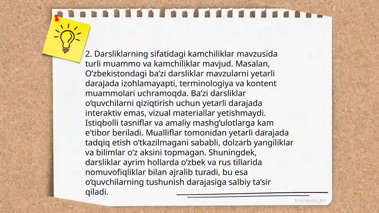 Oʻquvchilarni bilim olishida taʼlim sifatini oshirishga toʻsqinlik qiluvchi omillar klassifikatsiyasi 4