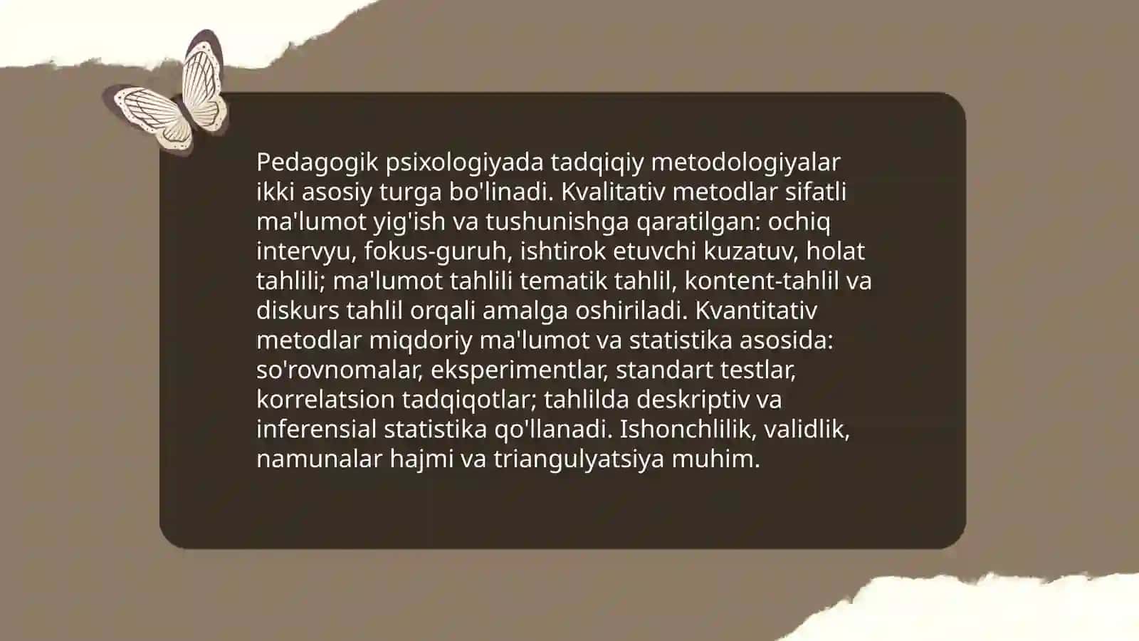Yosh va pedagogik psixologiyaning tadqiqiy asoslari 4