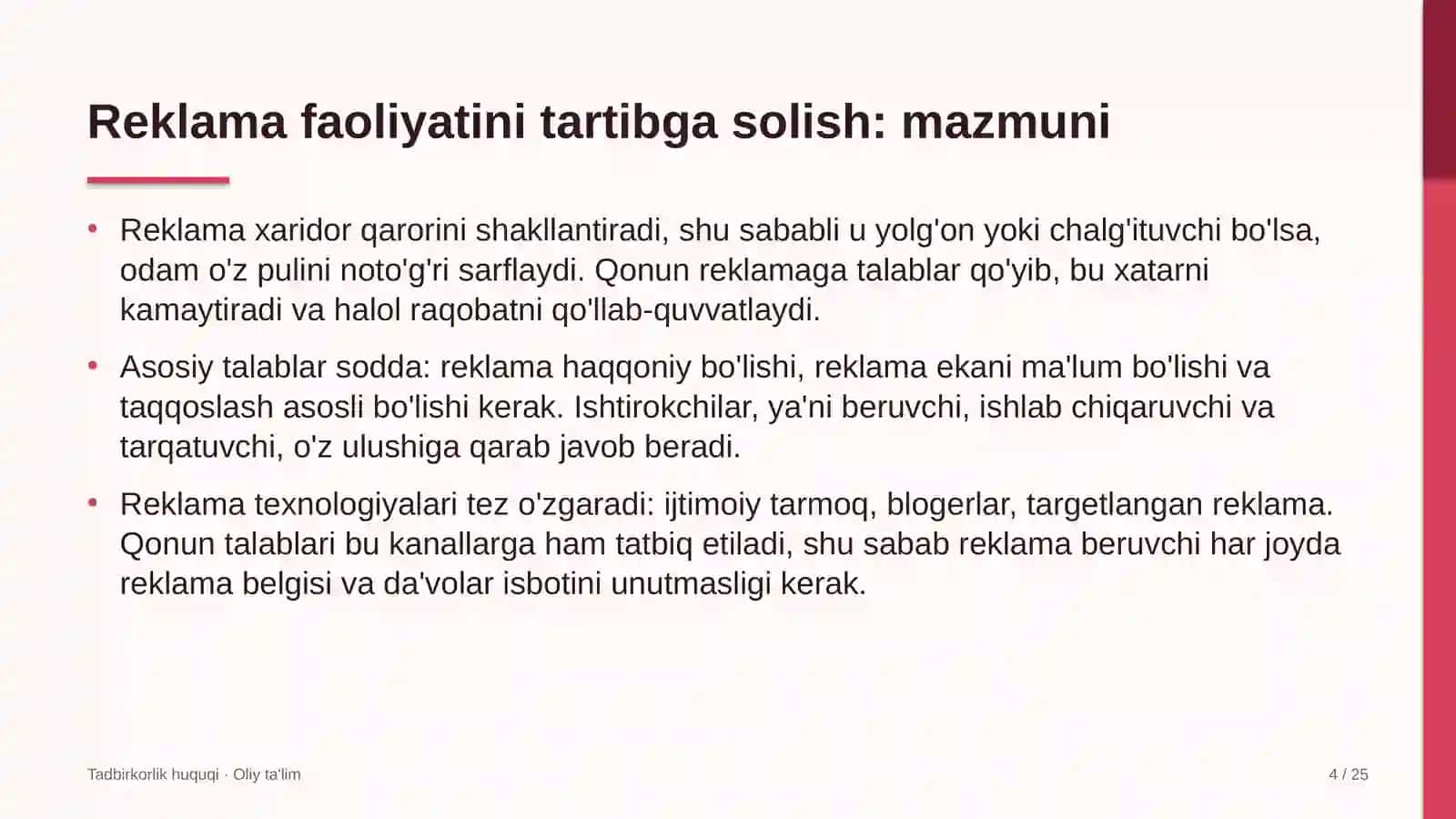 quyosh panellari ishlab chiqarishda reklama faoliyatini huquqiy tartibga solish 7509 4