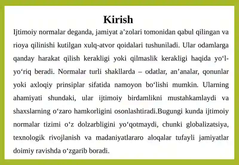IJTIMOIY NORMALAR TIZIMI 4