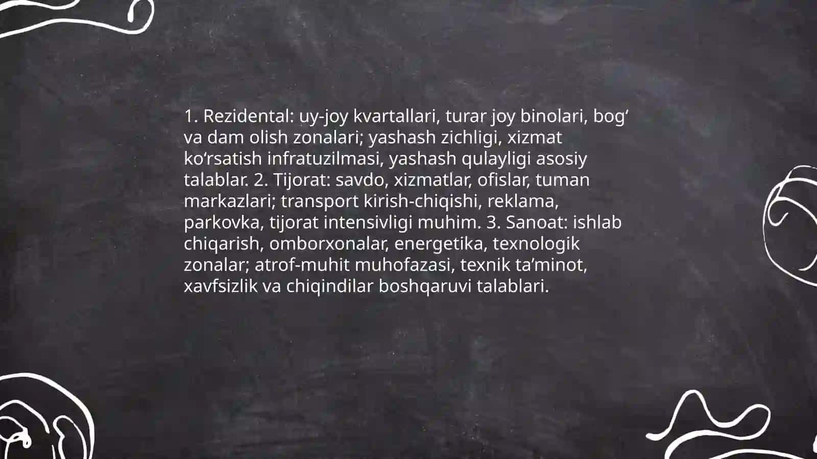 Ko'chmas mulk obektlarini klasifikatsiyalash sistemasi.Xalq punktlari yerlarining klasifikatsiyasi 4
