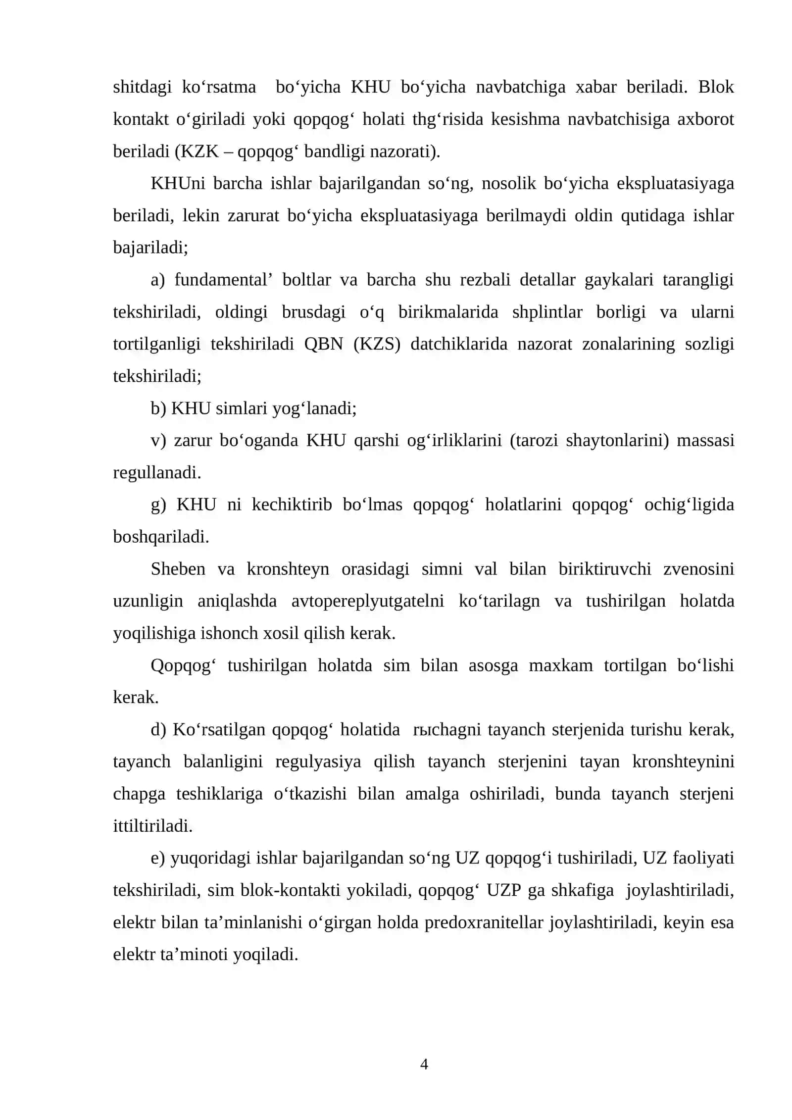 Temir yo‘l pereezdlarida poyezdlar harakati xavfsizligini ta’minlash shartlari 4