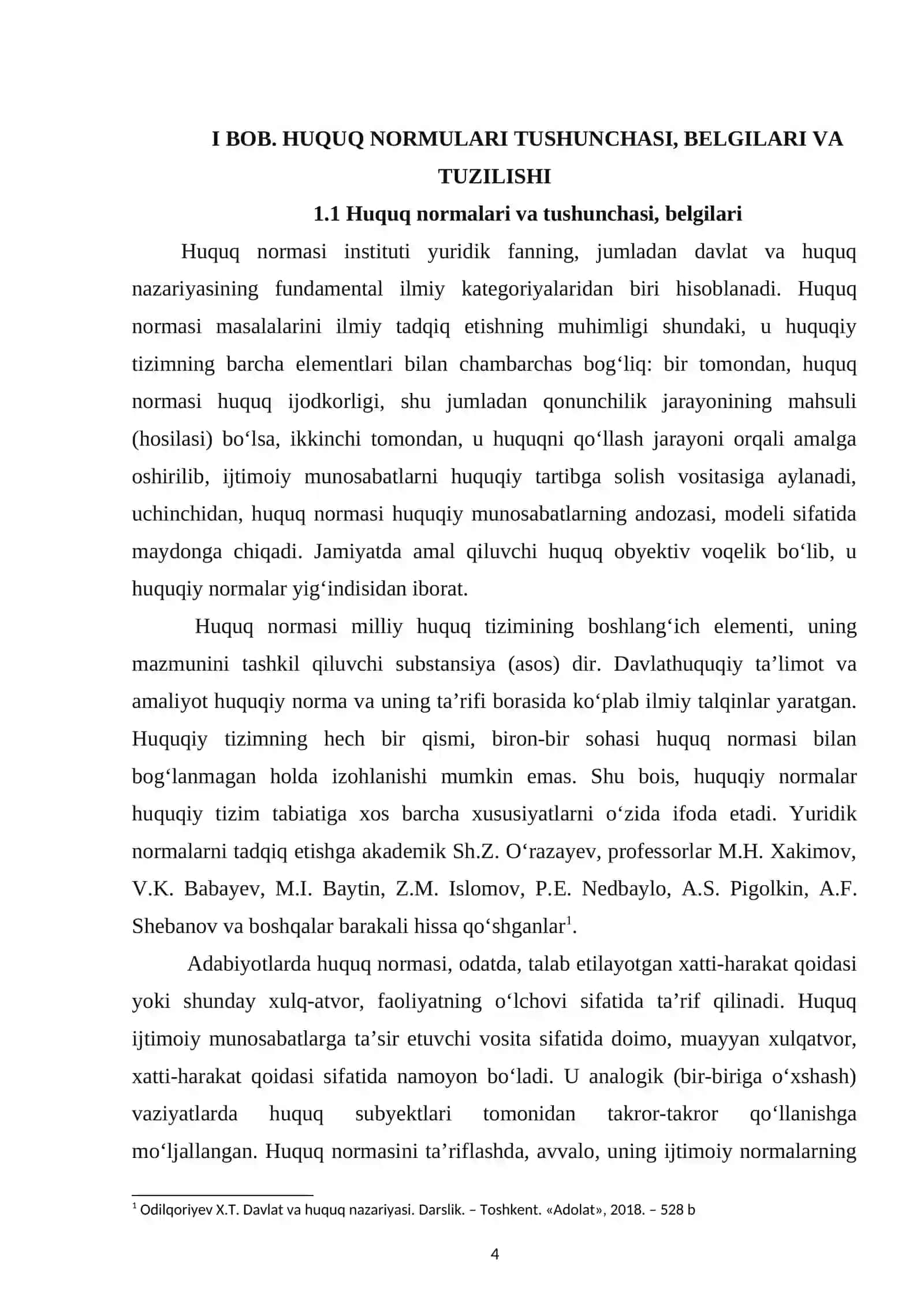 HUQUQ NORMULARI TUSHUNCHASI, BELGILARI VA TUZILISHI 4