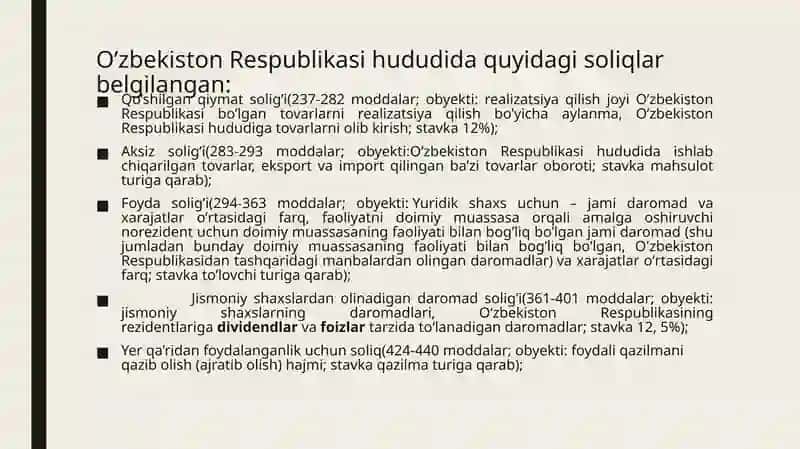 Soliq qator tortish tamoyillari faniga kirish 4