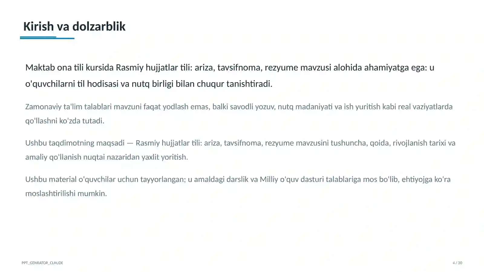 Ona tili (5–11) — o'quvchilar uchun 4