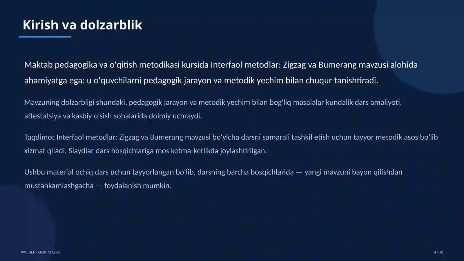 Interfaol metodlar: Zigzag va Bumerang 4