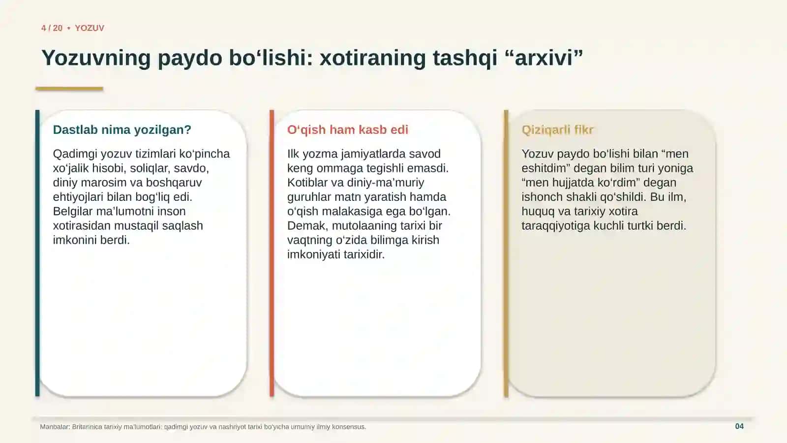 Mutolaa madaniyatining genezisi va tarixiy taraqqiyot omillari 4