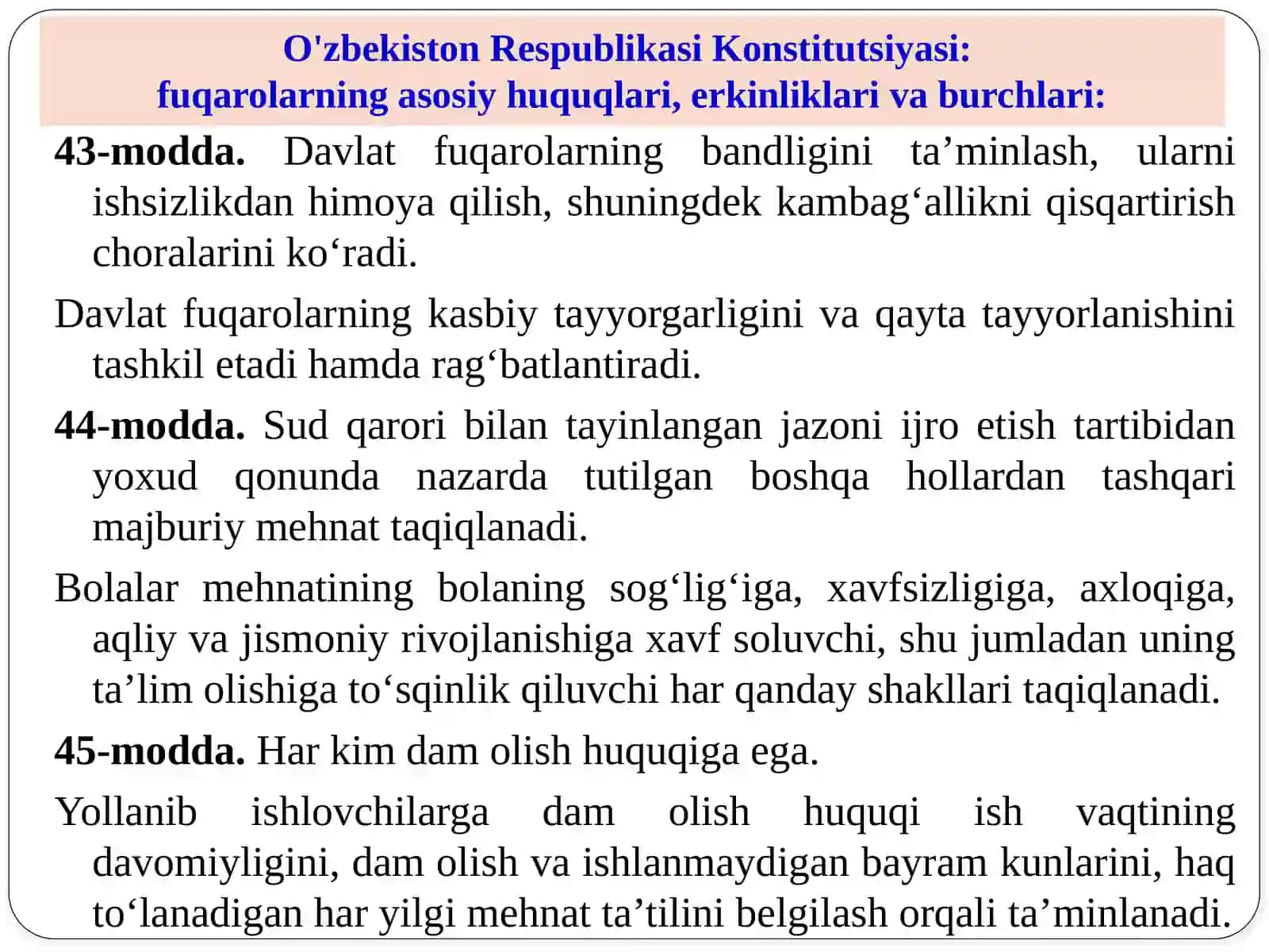 2-MA’RUZA: HAYOT FAOLIYATI XAVFSIZLIGINING HUQUQIYASOSLARI 4