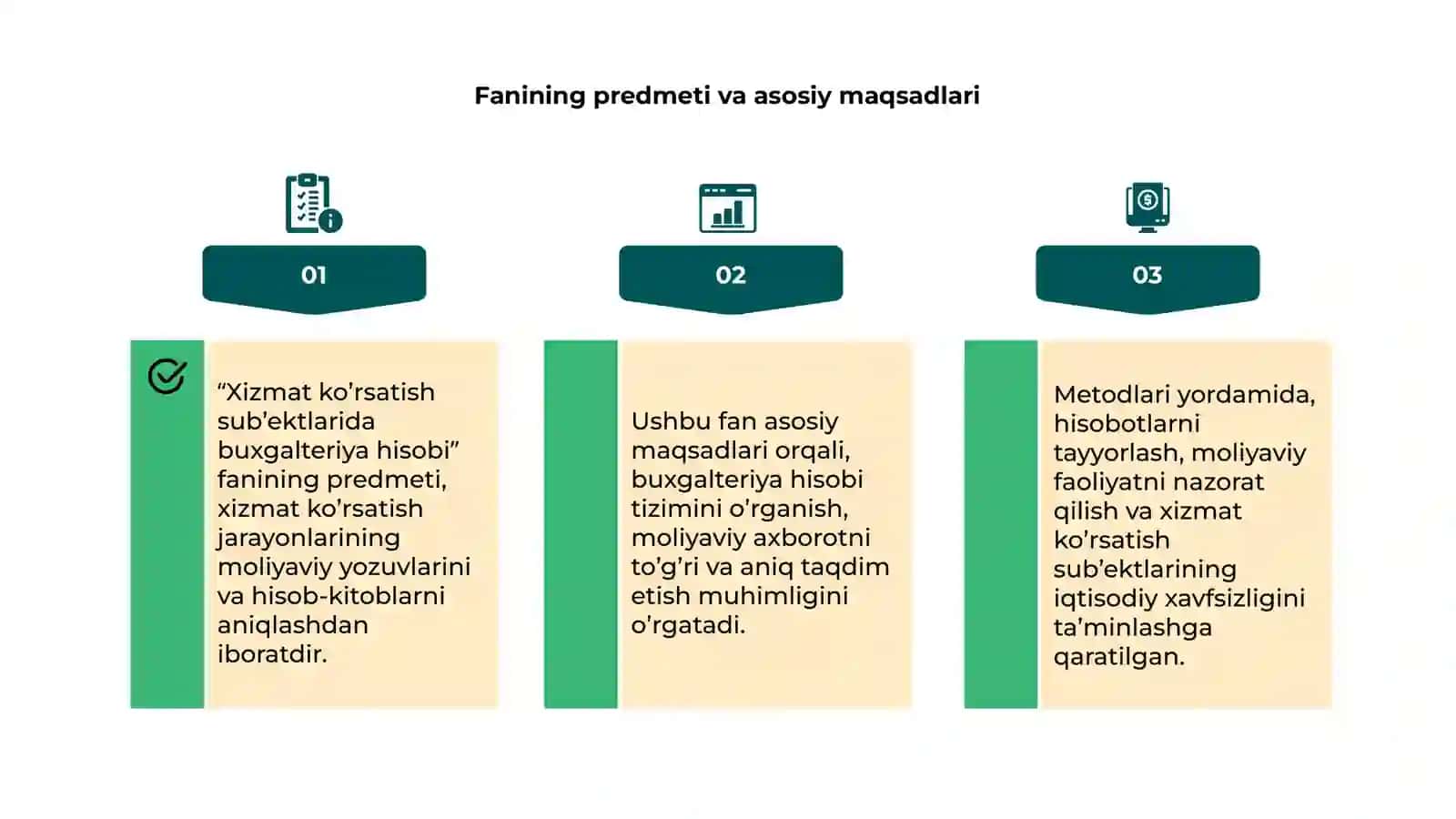 Xizmat ko’rsatish sub’ektlarida buxgalteriya hisobi fanining predmeti va metodlari 4