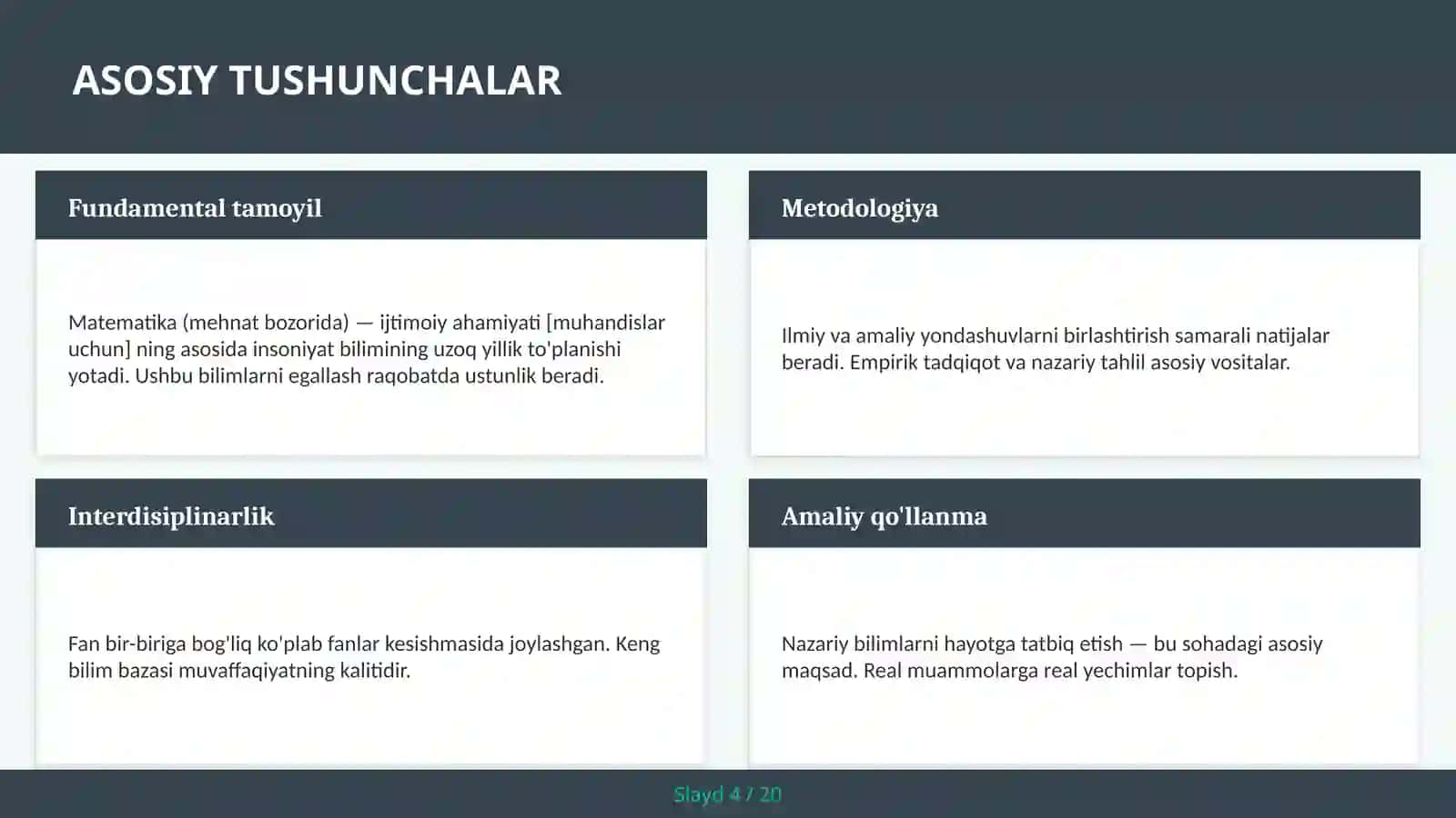 Matematika (mehnat bozorida) — ijtimoiy ahamiyati [muhandislar uchun] 4