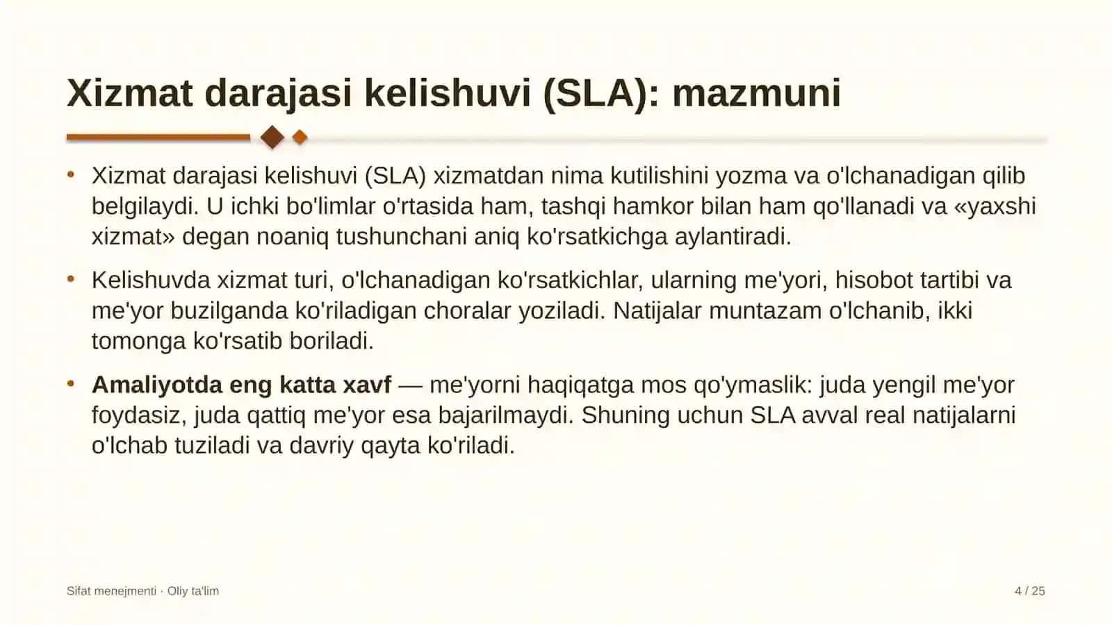 byudjet tashkilotlarida xizmat ko'rsatish darajasi kelishuvlarini joriy etish 5576 4