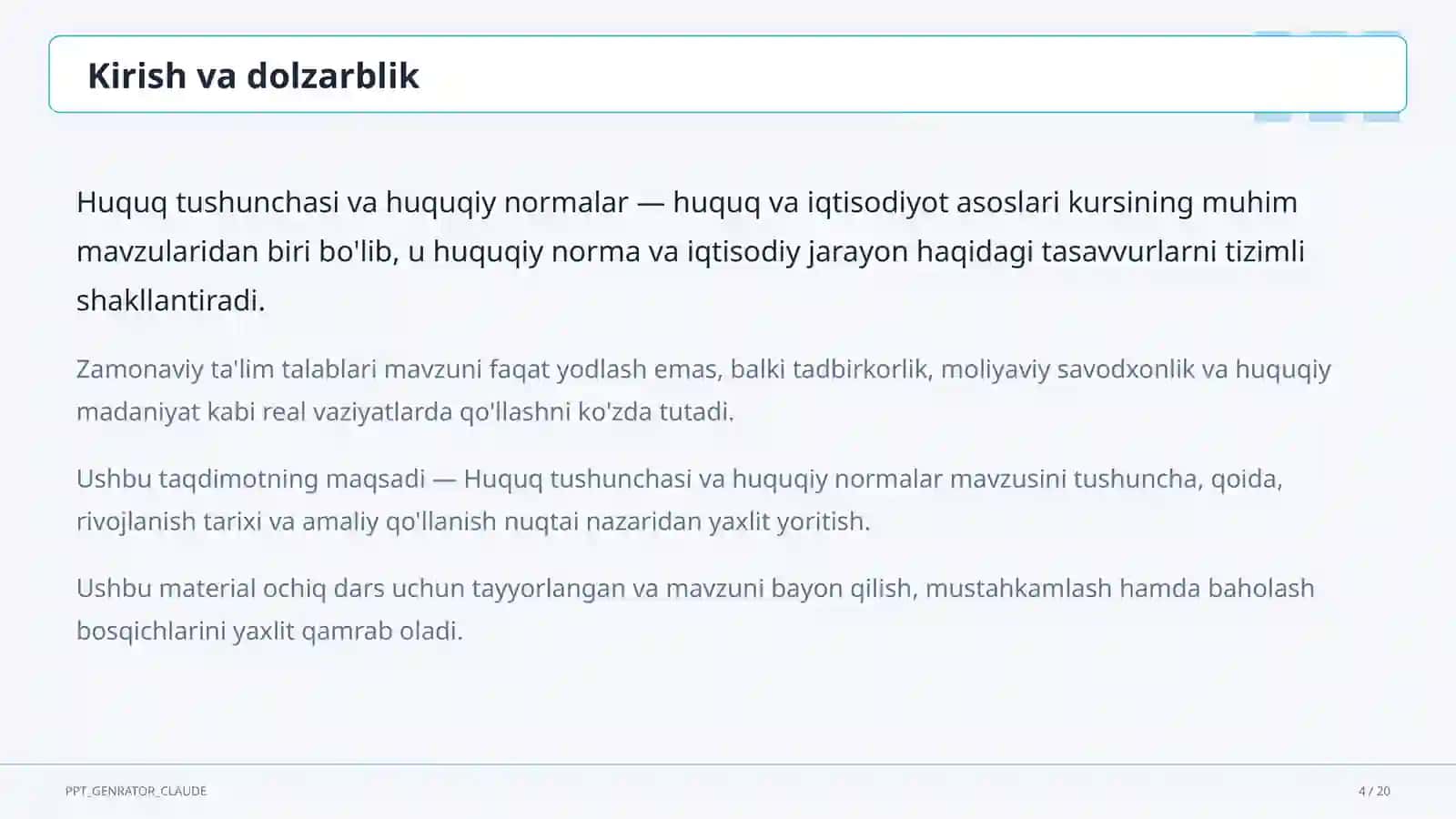 Huquq va iqtisodiyot asoslari (9–11) 4