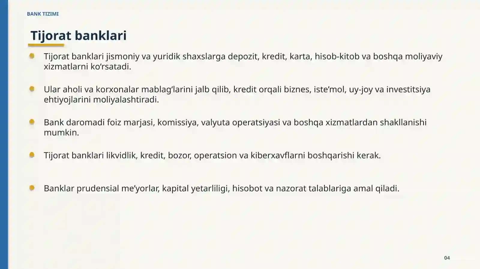 BANK TIZIMI 4