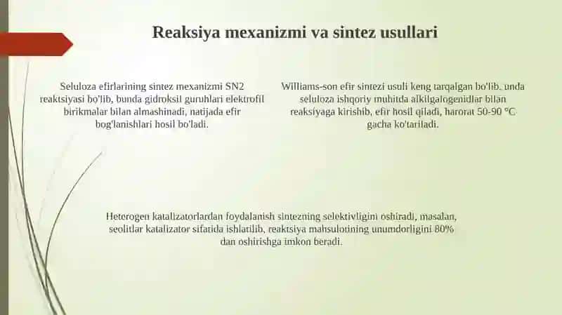 Tsellyuloza efirlarini olish 4